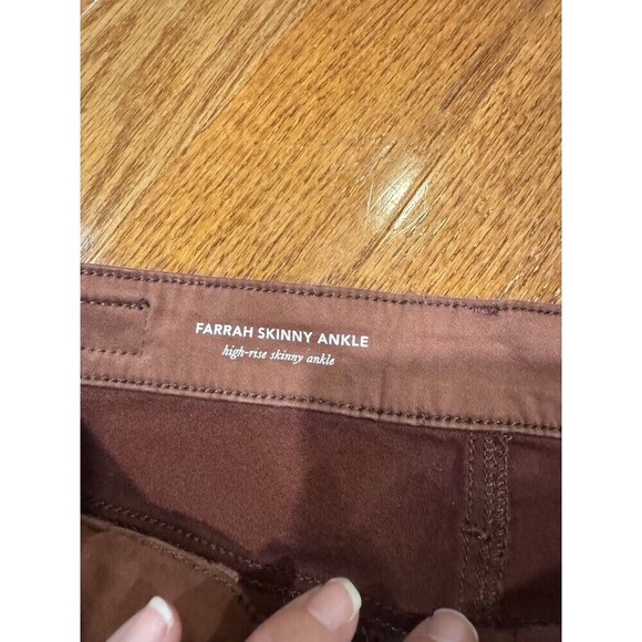 AG Farrah Skinny Ankle Jean 29R High Rise Coated Leatherette Burgundy Western - Picture 3 of 9